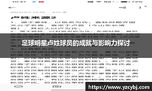 足球明星卢姓球员的成就与影响力探讨